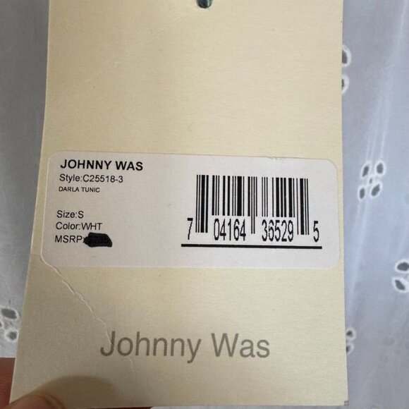 Johnny Was Darla Tunic White Embroidered Eyelet Lace Short Sleeve Swing Top - Picture 3 of 14